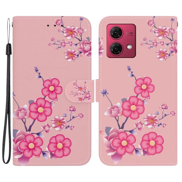 Housse Moto G84 5G Fleurs de Prunier