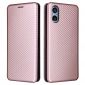 Housse Sony Xperia 5 V simili cuir fibre de carbone