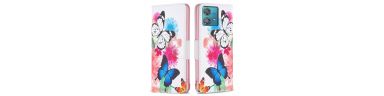 Housse Motorola Edge 40 Neo papillons et fleurs colorées