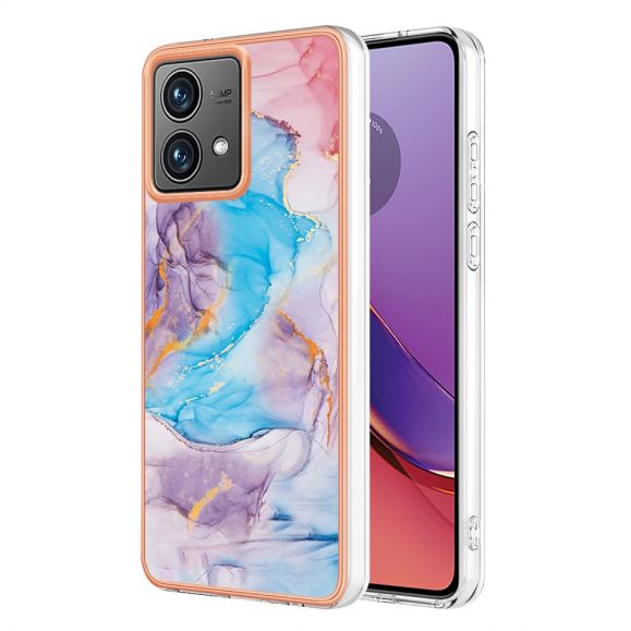 Coque Moto G84 5G marbre coloré bleu