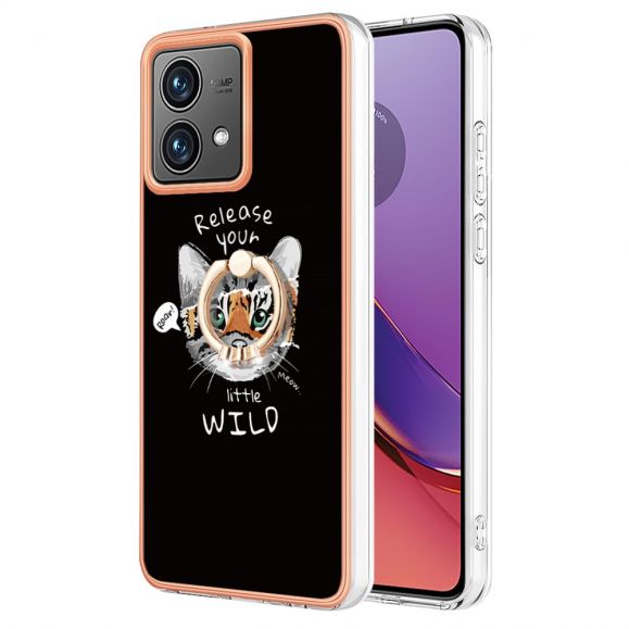 Coque Moto G84 5G Esprit Félin avec Support Anneau