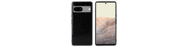 Google Pixel 7a - Coque effet crocodile - Noir