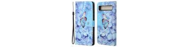 Housse Google Pixel 7a Papillon et fleurs bleues