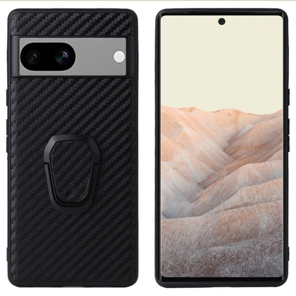 Google Pixel 7a - Coque fibre de carbone fonction support