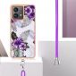 Coque Moto G84 5G fleurs exotiques à cordon