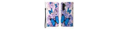 Samsung Galaxy A05s - Housse papillons bleus et fleurs