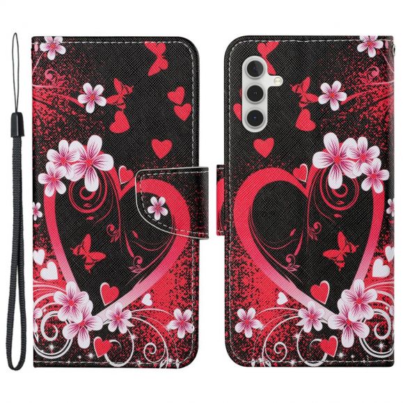 Samsung Galaxy A05s - Housse Coeur Fleuri