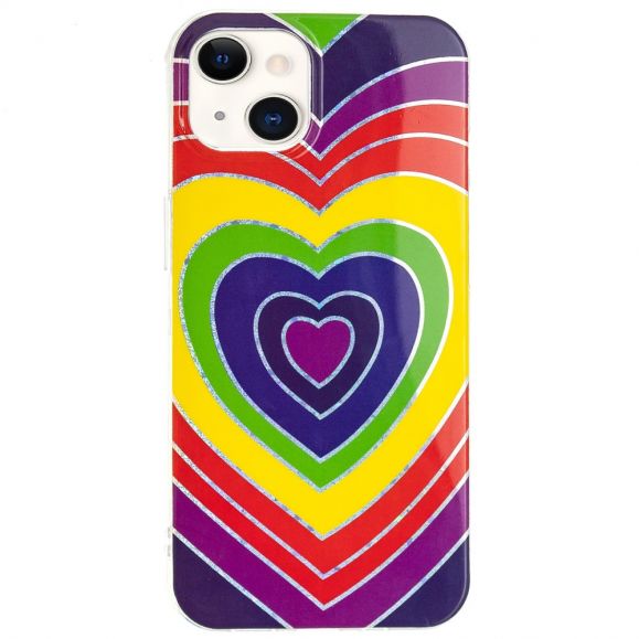 iPhone 15 - Coque coeurs colorés