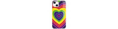 iPhone 15 - Coque coeurs colorés