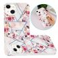 Coque iPhone 15 marbre et fleurs