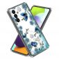 Coque Samsung Galaxy A25 5G papillons et fleurs bleus