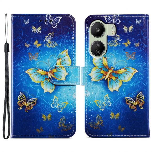 Housse Xiaomi Redmi 13C / Poco C65 Golden Butterfly
