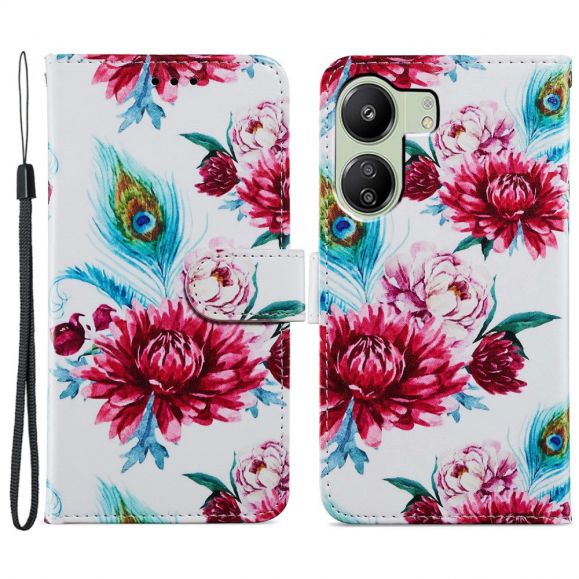 Xiaomi Redmi 13C / Poco C65 - Housse Paon fleur
