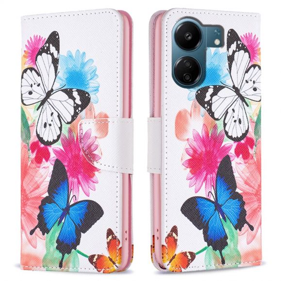 Housse Xiaomi Redmi 13C / Poco C65 papillons et fleurs colorées