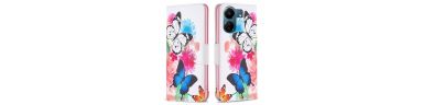 Xiaomi Redmi 13C / Poco C65 - Housse papillons et fleurs colorées