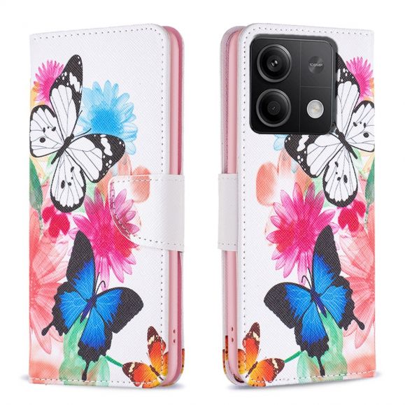 Xiaomi Redmi Note 13 - Housse papillons et fleurs colorées