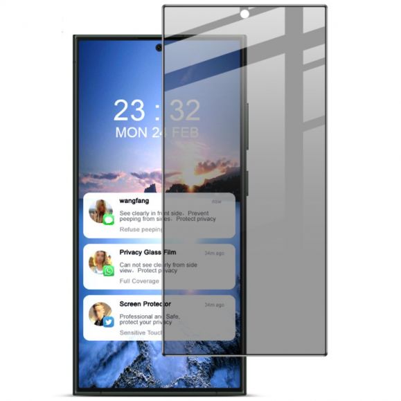 Ensemble de protections d’écran en verre trempé pour Galaxy S24 Ultra