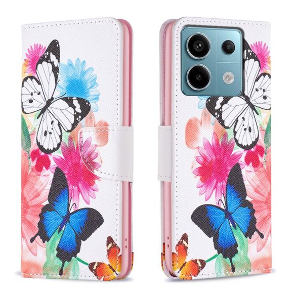 Xiaomi Redmi Note 13 Pro 5G / Poco X6 - Housse papillons et fleurs colorées