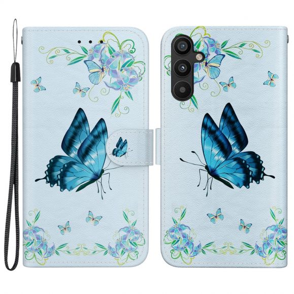 Samsung Galaxy A34 5G - Housse Papillon Céleste