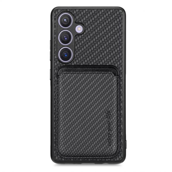 Samsung Galaxy S24 Plus - Coque Fibre de Carbone Porte-cartes détachable