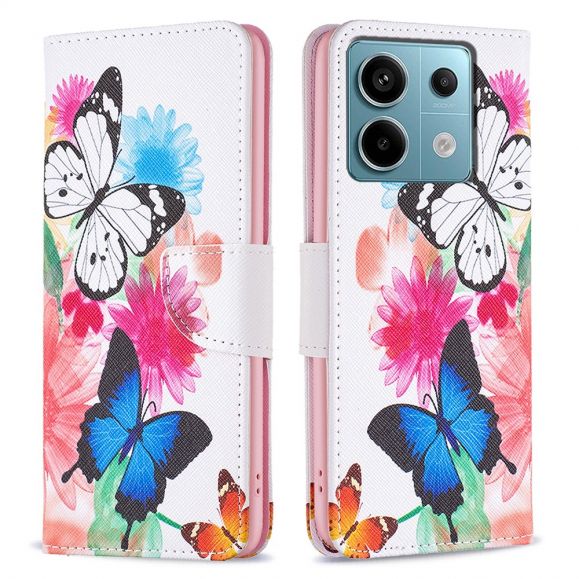 Xiaomi Redmi Note 13 Pro 4G / Poco M6 Pro 4G - Housse papillons et fleurs colorées