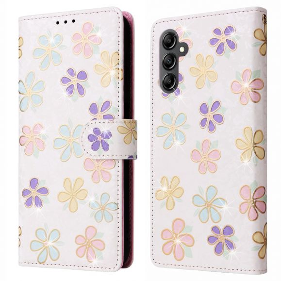 Étui Samsung Galaxy A15 4G / 5G Portefeuille Motif Floral Coloré