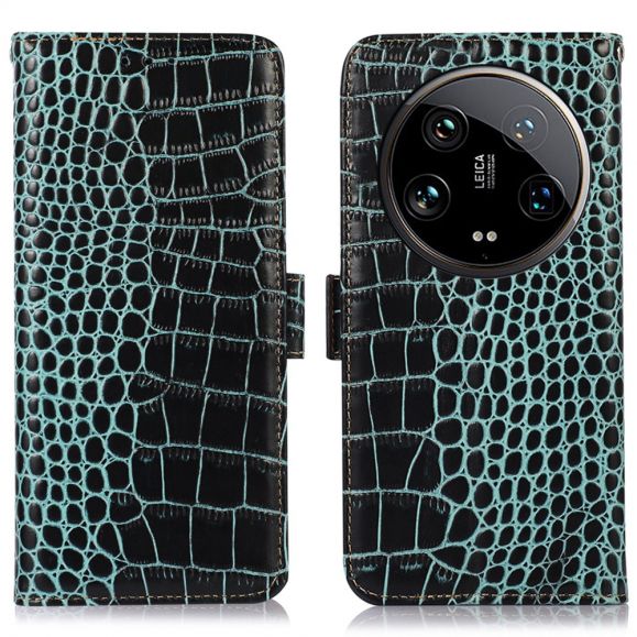 Housse Xiaomi 14 Ultra cuir véritable aspect croco