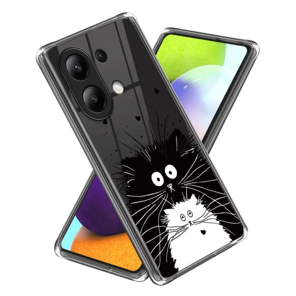 Coque Xiaomi Redmi Note 13 4G chats noir et blanc