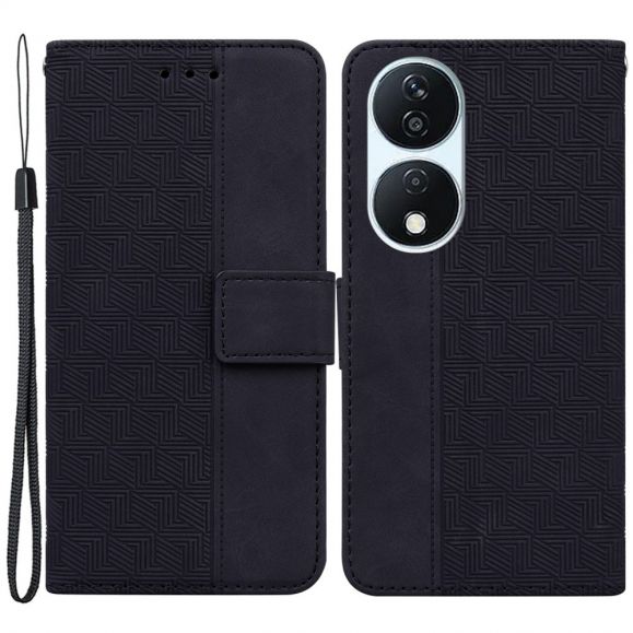 Étui Honor 90 Smart folio simili cuir stripes