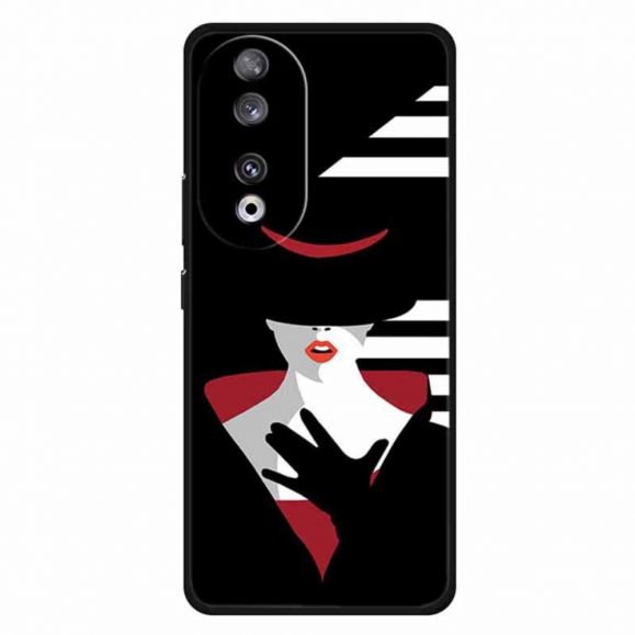 Coque Honor 90 Dame au Chapeau Noir