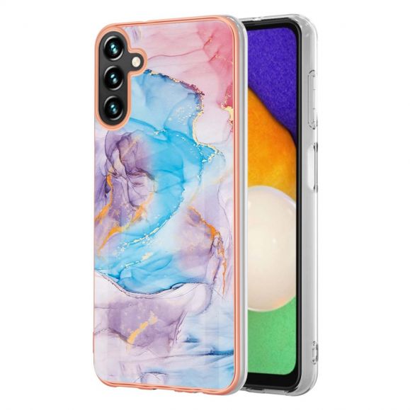 Coque Samsung Galaxy A55 5G marbre coloré bleu