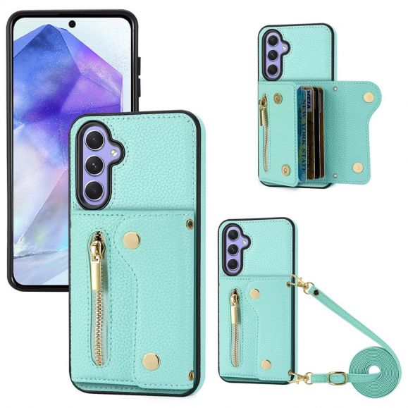 Coque Samsung Galaxy A55 5G Portefeuille avec Sangle