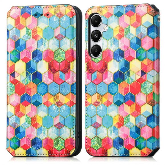 Housse Samsung Galaxy A55 5G Rabat Flip Cubes Colorés