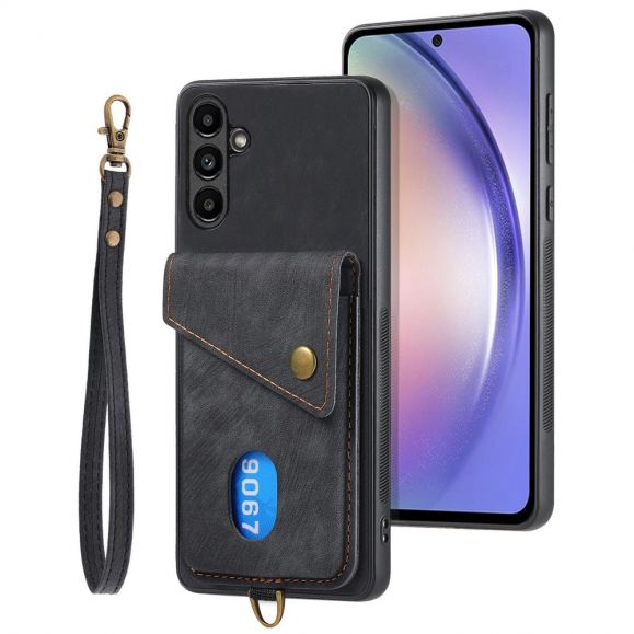 Coque Samsung Galaxy A55 5G Simili Cuir Rétro + avec Porte-Carte