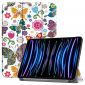 Housse iPad Pro 11 (2024) Intelligente Illustration Papillons et Fleurs