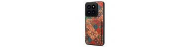 Coque Xiaomi 14 Pro Fleurs Rétro avec Porte-Carte et Support
