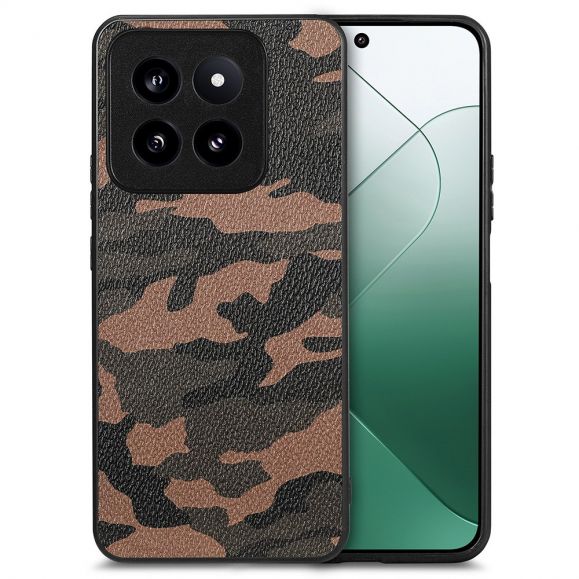 Coque Xiaomi 14 Pro simili cuir camouflage