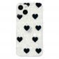 Coque iPhone 14 Motifs Cœurs Noirs