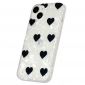 Coque iPhone 14 Motifs Cœurs Noirs