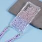 Coque Samsung Galaxy A15 4G / 5G Paillettes Bicolore à Cordon