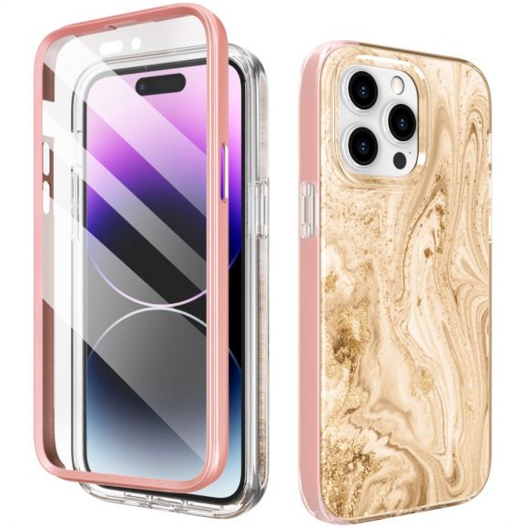 Coque iPhone 15 Pro Marbre Doré