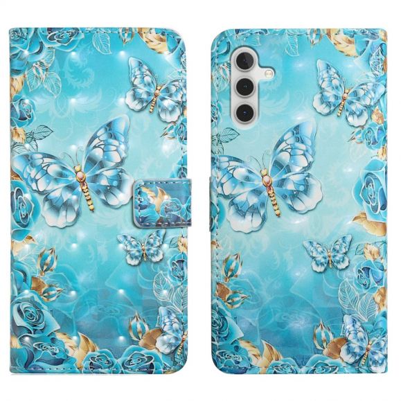 Housse Samsung Galaxy A55 5G Papillon Bleu