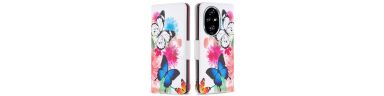 Housse Honor 200 Pro papillons et fleurs colorées