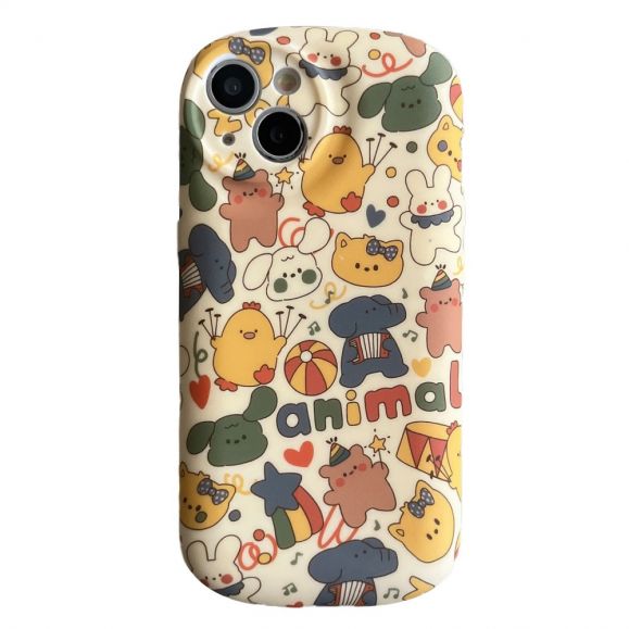 Coque iPhone 15 Silicone Liquide Fête des Animaux