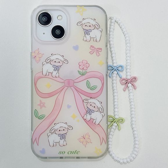 Coque iPhone 15 So Cute avec Chaîne Perlée