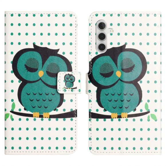 Housse Samsung Galaxy S24 FE hibou et motifs à pois