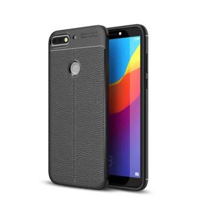 Coque Huawei Honor 7C Style cuir texture litchi